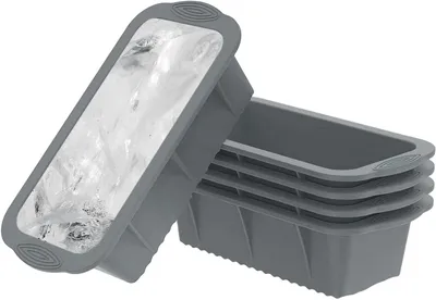 Obrázok produktu pre Forma na ľadové kocky, 5 kusov - Forma do mrazničky - Na chladenie nápojov - Veľké kocky ľadu - 25 cm - Šedá farba