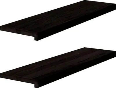 Obrázek produktu pro vidaXL Schodové stupně, 2 ks, hnědo-černé, 90 x 30 x 2 cm, masivní dubové dřevo