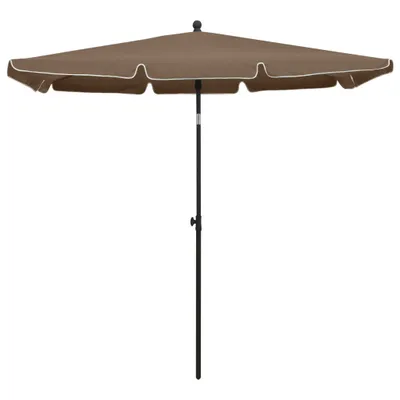Zdjęcie produktu dla vidaXL Parasol z drążkiem 210x140 cm Taupe