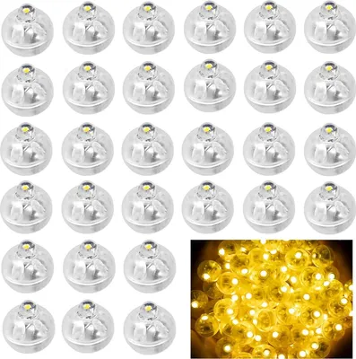 Produktbild von 100 Mini-LED-Ballonlichter, warmweiße runde Partylichter für Geburtstage, Hochzeiten, Papierlaternen, Weihnachtsdekorationen