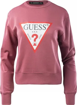 Imagen del producto de Guess, sudadera para mujer, modelo Original Fleece, color rojo, talla S. Elegante y cómoda
