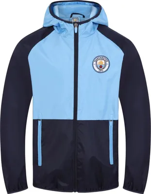 Produktbild von Manchester City FC - Windschutz für Jungen, Raglanärmel GF325 (122) (Marine/Himmelblau)