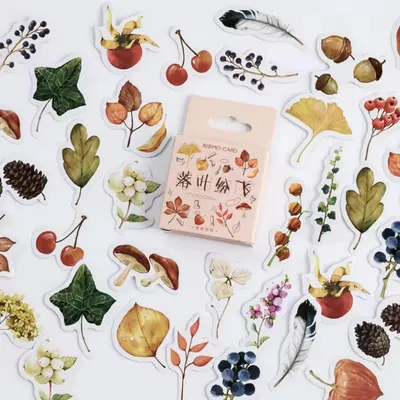Produktbild von Herbstaufkleber - Kleine Herbstaufkleber - Mni-Aufkleber mit Herbstthema - 46 Stück - Bullet Journal Aufkleber - Planer Agenda - Botanisch - Scrapbook - CHPN