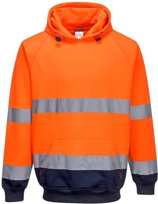 Produktbild von Portwest - Kapuzenpullover hohe Sichtbarkeit für Herren PC4395 (2XL) (Orange/Marineblau)