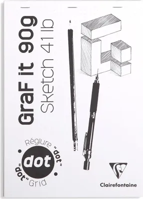 Produktbild von Clairefontaine 5x Skizzenblock GraF'it, DIN A4 Dot/punktkariert 80 Blatt 96653C