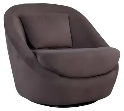 Image de Fauteuil Lounge Moderne Pivotant Rembourré Design Marron Fauteuil Relax Salon Confortable