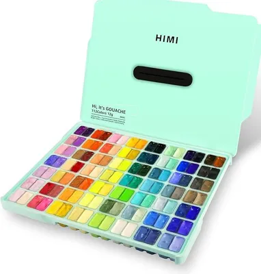 Imagen del producto de Set de pinturas gouache, con dos recipientes, 112 colores x 12 ml, no tóxicas
