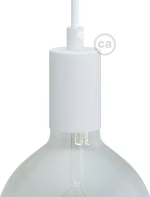 Immagine prodotto di Creative-Cables Kit portalampada E27 cilindrico in Metallo - Cilindrico, Bianco Opaco