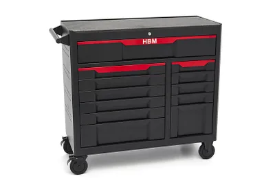 Produktbild von HBM Werkzeugwagen mit 12 Schubladen, 106 cm, schwarz