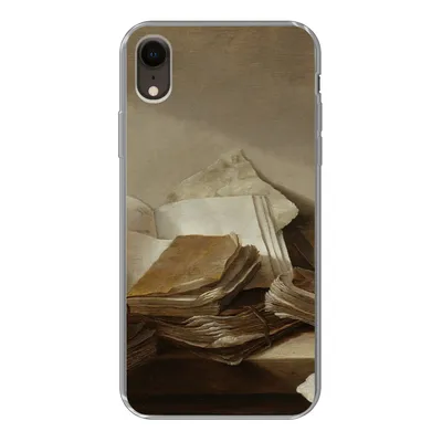 Produktbild von MuchoWow® Handyhülle Schutzhülle Hülle für iPhone XR Stilleben mit Büchern - Gemälde von Jan Davidsz. de Heem Silikon Softcase Handy Hülle - Schutzdeckel