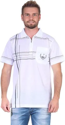 Produktbild von Herren Poloshirt T-Shirt Polo-Hemd Kurzarm,  Weiß M