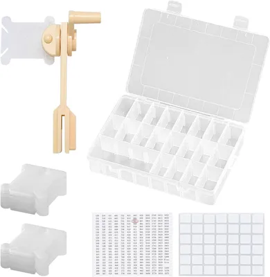 Productafbeelding van Borduurgaren organizer 24 compartimenten, 100 plastic spoelen, voor naaiprojecten