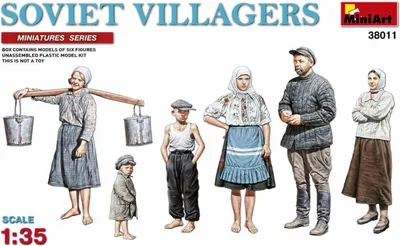 Productafbeelding van MiniArt 1:35 Figuren: Sovjet-dorpsbewoners (6) - Plastic modelbouw