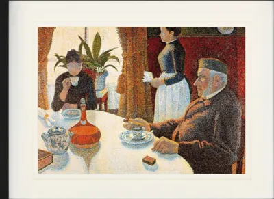 Zdjęcie produktu dla Paul Signac Oprawiony obraz z eleganckim passe-partout | Obrazy ścienne | W ramie obrazu - Śniadanie, Jadalnia, 1886-1887 (60 x 80 cm)