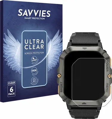 Produktbild von 6x Für Banlvs Smartwatch 2.02" Schutzfolie Savvies Displayschutz Display Schutz Folie Klar Transparent