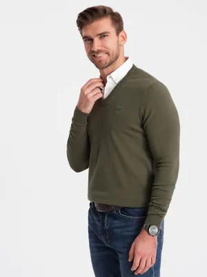 Immagine prodotto di Ombre Clothing Maglione classico da uomo Kemuel oliva scuro M