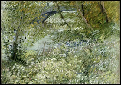 Zdjęcie produktu dla Plakat 100x70cm River Bank in Springtime, Van Gogh Vintage