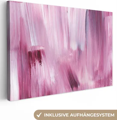 Produktbild von OneMillionCanvasses® - Leinwandbilder - 150x100 cm, Farben - Farbe - Rosa, Wandbilder Kunstdruck Wanddekoration - Foto auf Leinwand - Gemälde auf Holzrahmen