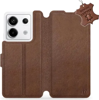 Produktbild von Echtleder Handyhülle für Xiaomi Redmi Note 13 Pro 5G, Mobiwear Leather, Braun