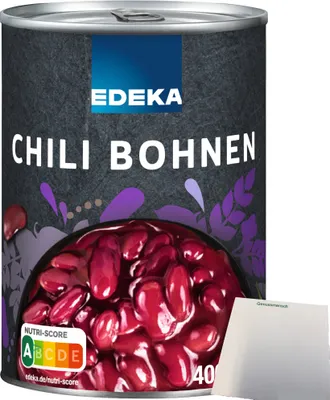 Produktbild von Edeka Chili-Bohnen in feurig-mexikanischer Sauce (400g Dose) + usy Block