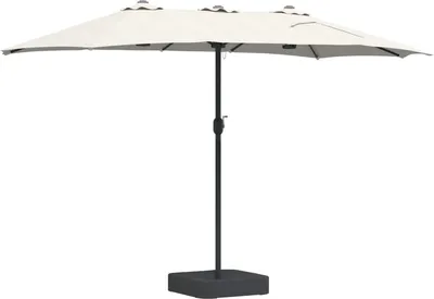Image de Parasol de jardin Sable et anthracite 385 x 209 x 244 cm