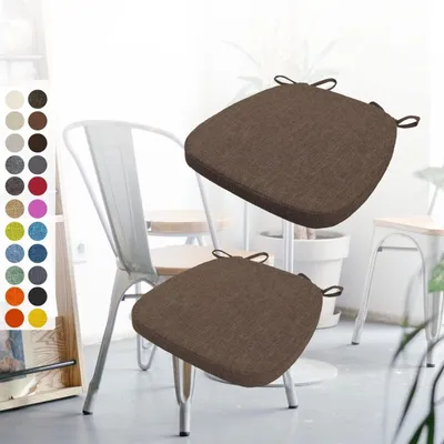 Produktbild von Set von 2 Stuhlkissen 40 x 38 x 5 cm mit Bändern