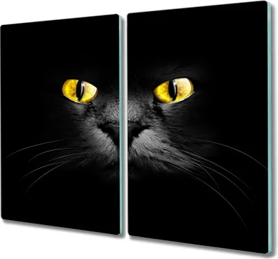 Produktbild von Coloray Hackbrett Kochplattenabdeckung Herdabdeckplatte 2x30x52 cm Schneidebrett Küchenbrett - Tiere Katzen Augen