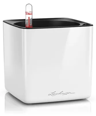 Obrázek produktu pro LECHUZA CUBE, Květináč, Volně stojící, Polypropylen (PP), Bílá, Čtverec, Vnitřní
