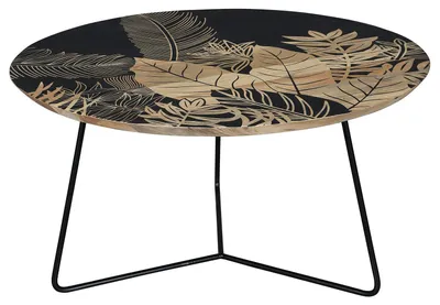 Produktbild von home24 Couchtisch - Mango massiv / Metall - Mango / Schwarz