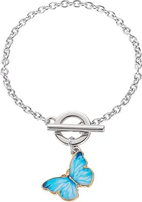 Produktbild von Frauen Mode Gradient Schmetterling Halskette Armband Schlüsselbein Kette Schmuck Geschenk-4
