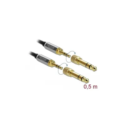 Produktbild von DeLOCK 85784, 3.5mm, Männlich, 3.5mm, Männlich, 0,5 m, Schwarz, Grau