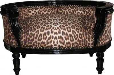 Image de Coussin pour chien et chat Casa Padrino, style baroque, motif léopard / noir, longueur 71,5 cm, largeur 53 cm, hauteur 41 cm
