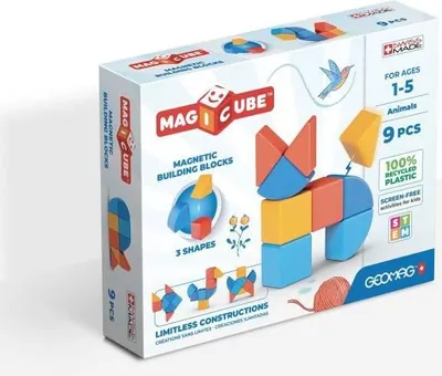 Produktbild von Geomag MagiCube Shapes Recycled Animals, 1 Jahr(e), 9 Stück(e), Kunststoff