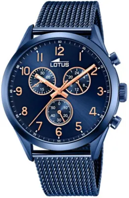 Produktbild von Lotus Herrenuhr Armbanduhr Edelstahlarmband blau 18638/1