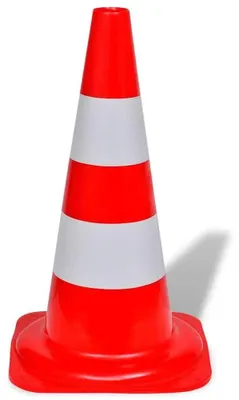 Produktbild von Verkehrskegel - 10er Set Leitkegel 50 cm - Reflektierend - Hohe Sichtbarkeit - PE-Kunststoff - Für Parkplatz und Baustelle - Rot