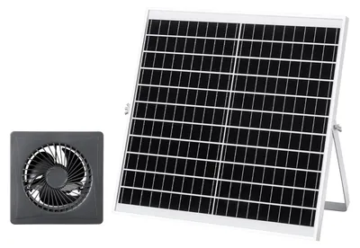 Produktbild von VEVOR 20W Solar Ventilator, 12V Solarpannel mit Ventilator & Akku, Max. 2030 U/min Solar Lüfter für 374 m³/h Luftstrom, 4,3 m/s Solarbetriebener Abluftventilator für Kleine Hühnerställe Gewächshäuser