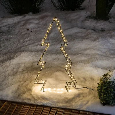 Produktbild von esotec Solar LED Tannenbaum H=50cm Metall 200 LEDs 2800K warmweiß 103402