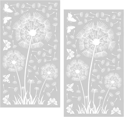 Produktbild von 2 Selbstklebende Fensterbilder Pusteblume Weiß für Fensterdekoration