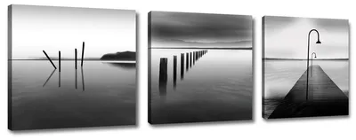 Obrázek produktu pro Obraz na plátně Přístav Voda 3-dílný 150x50 cm