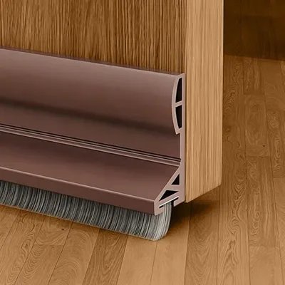 Productafbeelding van PromoHome® Deurdichtingsstrip voor onderdeur, borstelafdichting, bruin, 90 cm - Tochtstopper, zelfklevend