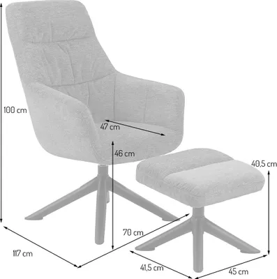 Produktbild von Smuk Relaxsessel mit Fußhocker Orion Gelb