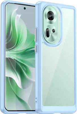 Produktbild von Schutzhülle für Oppo Reno11 Klar Rückseite Stoßfeste TPU Silikon Bumper Hülle Blau