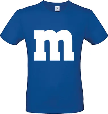 Produktbild von MM Shirt T-Shirt 100% Baumwolle M&M Uni Kostüm Verkleidung M und M Gruppen T-Shirt - Karneval Fasching JGA Festival Farbe wählen: blau Größe wählen: M