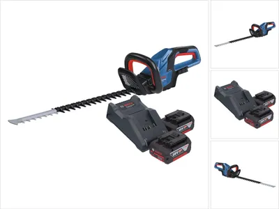 Zdjęcie produktu dla Akumulatorowe nożyce do żywopłotu Bosch GHE 18V-60 Professional 18 V 60 cm bezszczotkowe + 2x akumulator 4,0 Ah + ładowarka