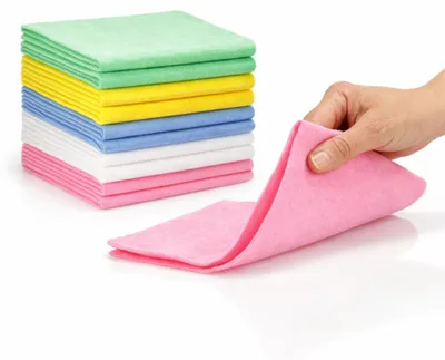 Produktbild von 20 Stück Allzwecktücher 38x38 cm Vliestücher in 4 Farben 1/4 Faltung Putztücher Reinigungstücher 110 g/m² Spültücher Haushaltstücher Putzlappen saugstark & reißfest Küchentuch