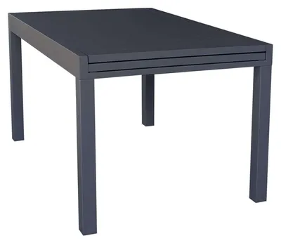 Immagine prodotto di Tavolo estensibile 135/270 cm da giardino con struttura in alluminio e piano effetto doghe Nilo -  Black