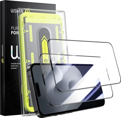 Produktbild von WSKEN iPhone 16/15 Panzerglas 9H HD-Klar Displayschutzfolie 2 Stück