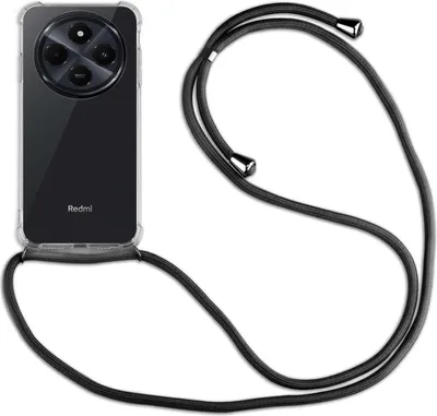 Produktbild von Handykett für Xiaomi Redmi 14C / Poco C75 Hülle mit Kordel Handyhülle mit Band in Schwarz