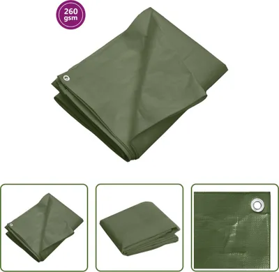 Immagine prodotto di The Living Store Telone 260 g/m² 4x5 m Verde HDPE