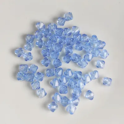 Immagine prodotto di Bicono a doppio cono 60 pezzi Perline acriliche di cristallo sfuse con foro, 8 mm 60 pezzi, blu, azzurro